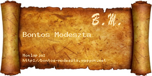 Bontos Modeszta névjegykártya